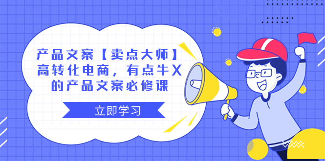 产品文案【卖点 大师】高转化电商，有点牛X的 产品文案必修课睿集资源栈-网赚项目-副业赚钱-互联网创业-资源整合睿集资源栈