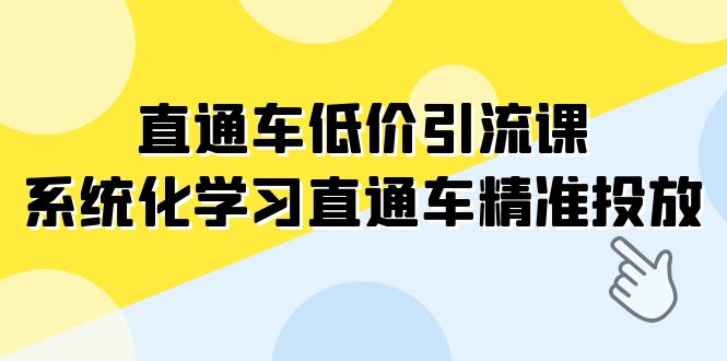 （7698期）直通车-低价引流课，系统化学习直通车精准投放（14节课）睿集资源栈-网赚项目-副业赚钱-互联网创业-资源整合睿集资源栈