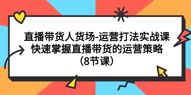 （7672期）直播带货人货场-运营打法实战课：快速掌握直播带货的运营策略（8节课）睿集资源栈-网赚项目-副业赚钱-互联网创业-资源整合睿集资源栈