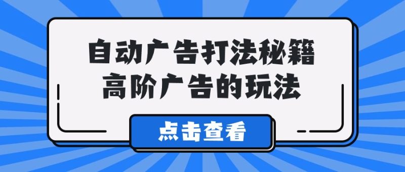 A lice自动广告打法秘籍，高阶广告的玩法睿集资源栈-网赚项目-副业赚钱-互联网创业-资源整合睿集资源栈