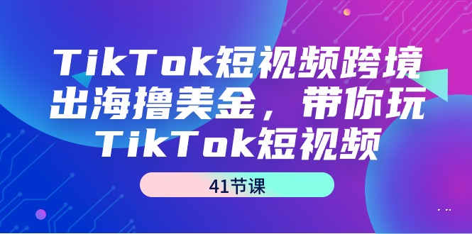 TikTok短视频跨境出海撸美金，带你玩TikTok短视频（41节课）睿集资源栈-网赚项目-副业赚钱-互联网创业-资源整合睿集资源栈