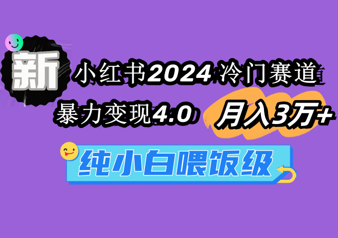 小红书2024冷门赛道 月入3万+ 暴力变现4.0 纯小白喂饭级睿集资源栈-网赚项目-副业赚钱-互联网创业-资源整合睿集资源栈