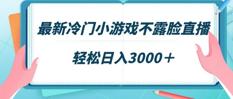 最新冷门小游戏不露脸直播，场观稳定几千，轻松日入3000＋睿集资源栈-网赚项目-副业赚钱-互联网创业-资源整合睿集资源栈