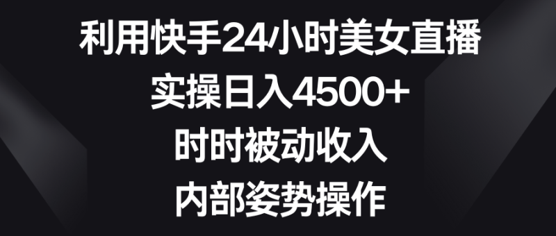 利用快手24小时美女直播，实操日入4500+，时时被动收入，内部姿势操作睿集资源栈-网赚项目-副业赚钱-互联网创业-资源整合睿集资源栈