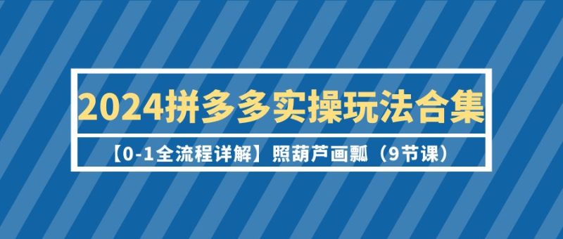 2024拼多多实操玩法合集【0-1全流程详解】照葫芦画瓢（9节课）睿集资源栈-网赚项目-副业赚钱-互联网创业-资源整合睿集资源栈