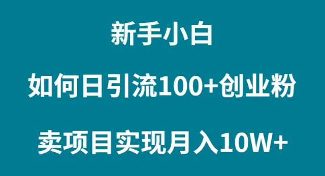 新手小白如何通过卖项目实现月入10W+睿集资源栈-网赚项目-副业赚钱-互联网创业-资源整合睿集资源栈
