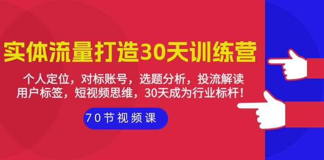 实体-流量打造-30天训练营：个人定位，对标账号，选题分析，投流解读-70节睿集资源栈-网赚项目-副业赚钱-互联网创业-资源整合睿集资源栈