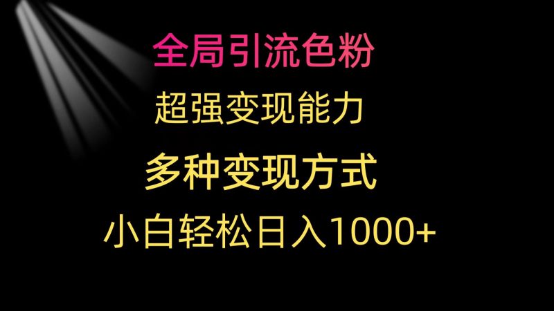 全局引流色粉 超强变现能力 多种变现方式 小白轻松日入1000+睿集资源栈-网赚项目-副业赚钱-互联网创业-资源整合睿集资源栈