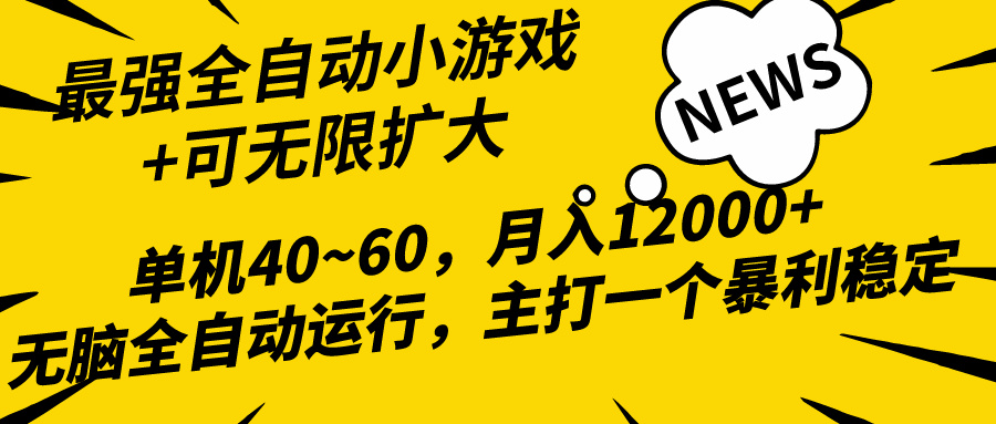 2024最新全网独家小游戏全自动，单机40~60,稳定躺赚，小白都能月入过万睿集资源栈-网赚项目-副业赚钱-互联网创业-资源整合睿集资源栈