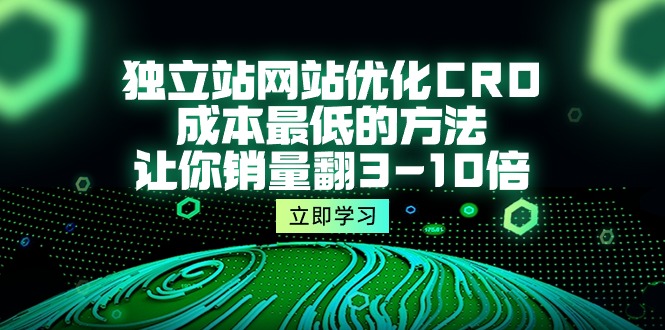独立站网站优化CRO，成本最低的方法，让你销量翻3-10倍（5节课）睿集资源栈-网赚项目-副业赚钱-互联网创业-资源整合睿集资源栈