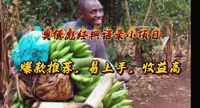 奥德彪经典语录小项目，爆款推荐，易上手，收益高睿集资源栈-网赚项目-副业赚钱-互联网创业-资源整合睿集资源栈