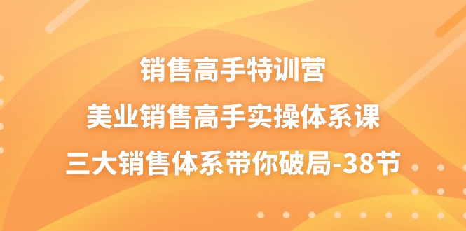 销售-高手特训营，美业-销售高手实操体系课，三大销售体系带你破局-38节睿集资源栈-网赚项目-副业赚钱-互联网创业-资源整合睿集资源栈
