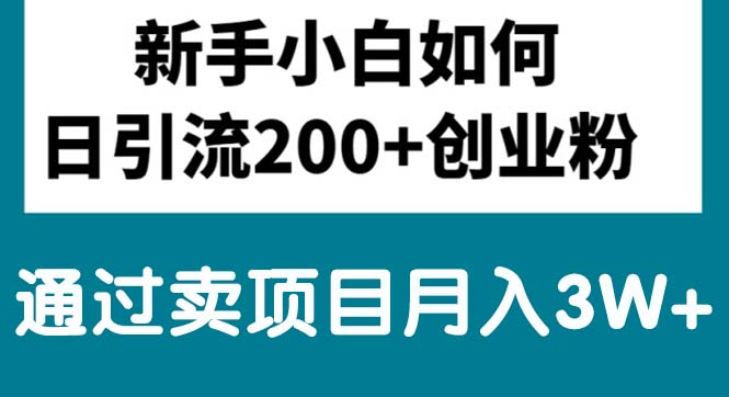 新手小白日引流200+创业粉,通过卖项目月入3W+睿集资源栈-网赚项目-副业赚钱-互联网创业-资源整合睿集资源栈