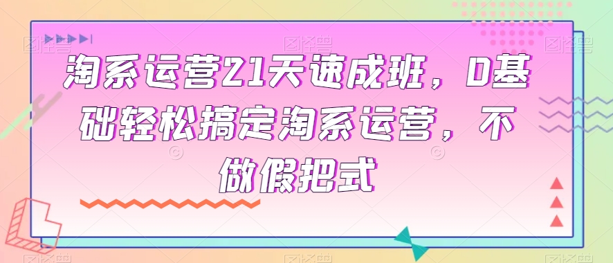 淘系运营21天速成班，0基础轻松搞定淘系运营，不做假把式睿集资源栈-网赚项目-副业赚钱-互联网创业-资源整合睿集资源栈