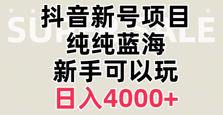 抖音蓝海赛道,必须是新账号,日入4000+【揭秘】睿集资源栈-网赚项目-副业赚钱-互联网创业-资源整合睿集资源栈