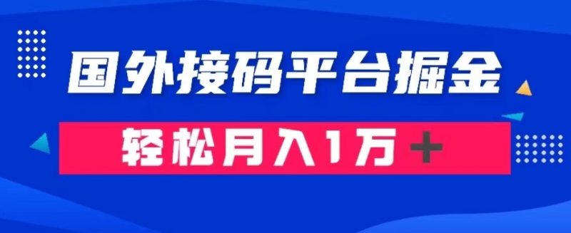 通过国外接码平台掘金：成本1.3，利润10＋，轻松月入1万＋【揭秘】睿集资源栈-网赚项目-副业赚钱-互联网创业-资源整合睿集资源栈