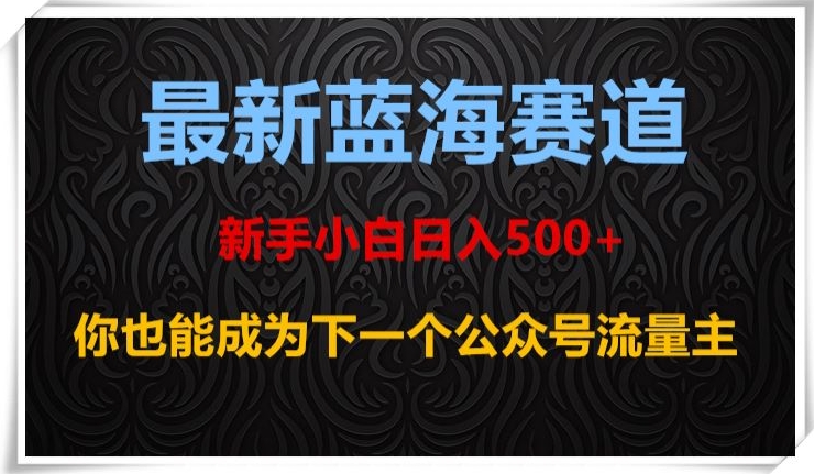 最新蓝海赛道,新手小白日入500+,你也能成为下一个公众号流量主【揭秘】睿集资源栈-网赚项目-副业赚钱-互联网创业-资源整合睿集资源栈