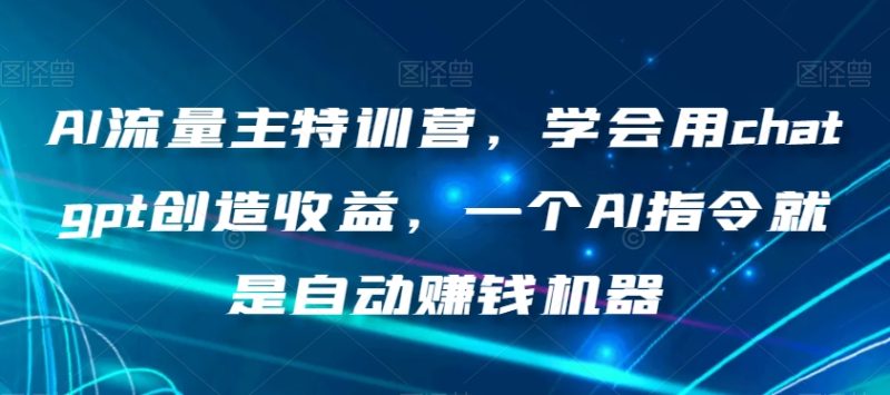 AI流量主特训营,学会用chatgpt创造收益,一个AI指令就是自动赚钱机器睿集资源栈-网赚项目-副业赚钱-互联网创业-资源整合睿集资源栈