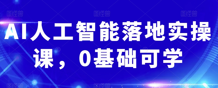 AI人工智能落地实操课，0基础可学睿集资源栈-网赚项目-副业赚钱-互联网创业-资源整合睿集资源栈