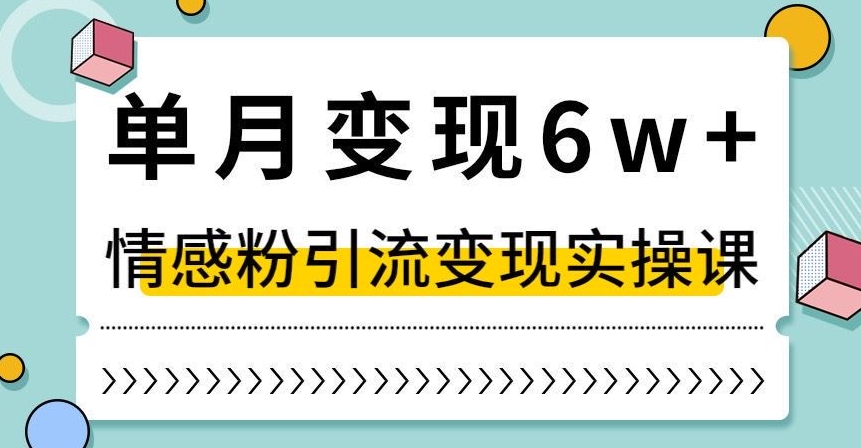 单月变现6W+，抖音情感粉引流变现实操课，小白可做，轻松上手，独家赛道【揭秘】睿集资源栈-网赚项目-副业赚钱-互联网创业-资源整合睿集资源栈