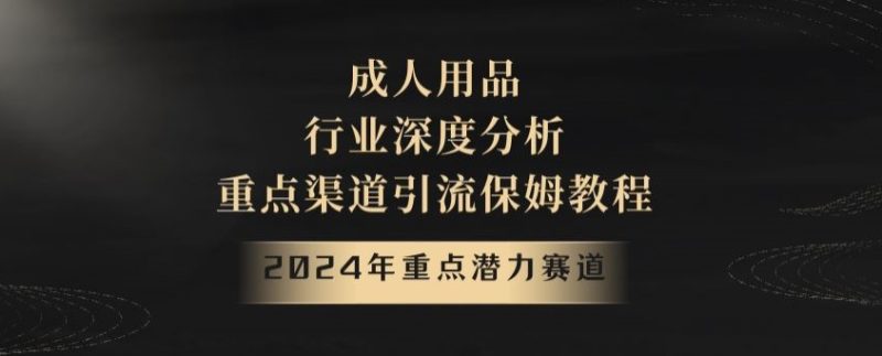 2024年重点潜力赛道，成人用品行业深度分析，重点渠道引流保姆教程【揭秘】睿集资源栈-网赚项目-副业赚钱-互联网创业-资源整合睿集资源栈
