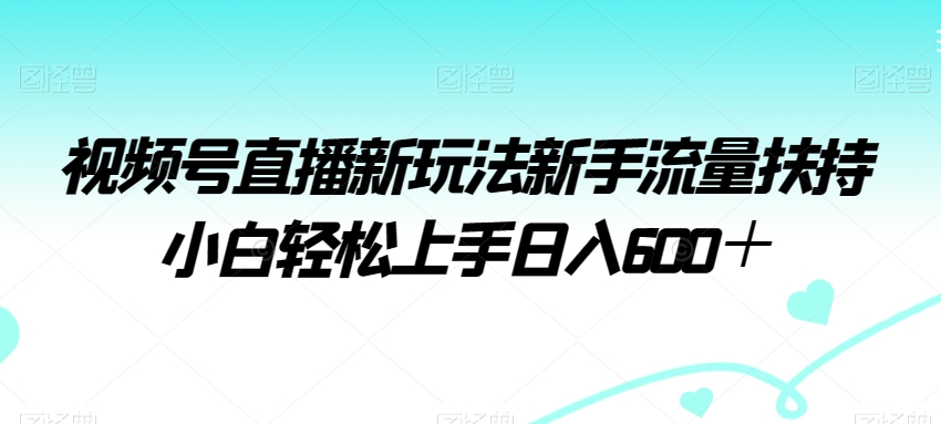 视频号直播新玩法新手流量扶持小白轻松上手日入600＋睿集资源栈-网赚项目-副业赚钱-互联网创业-资源整合睿集资源栈