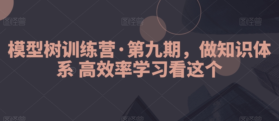 模型树训练营·第九期，做知识体系高效率学习看这个睿集资源栈-网赚项目-副业赚钱-互联网创业-资源整合睿集资源栈