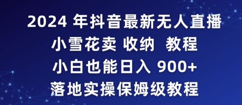 2024年抖音最新无人直播小雪花卖收纳教程，小白也能日入900+落地实操保姆级教程睿集资源栈-网赚项目-副业赚钱-互联网创业-资源整合睿集资源栈