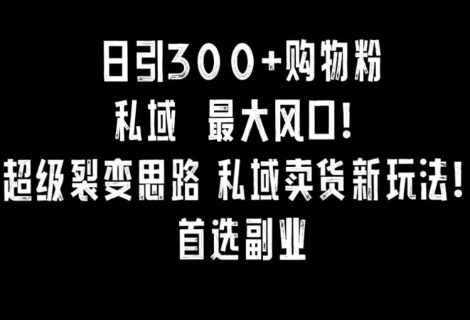 日引300+购物粉，超级裂变思路，私域卖货新玩法，小红书首选副业睿集资源栈-网赚项目-副业赚钱-互联网创业-资源整合睿集资源栈
