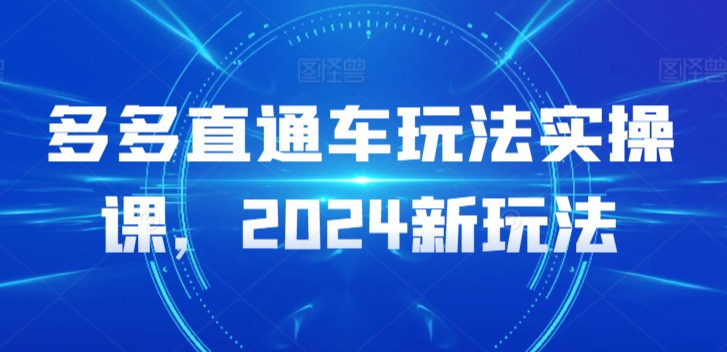 多多直通车玩法实操课,2024新玩法睿集资源栈-网赚项目-副业赚钱-互联网创业-资源整合睿集资源栈