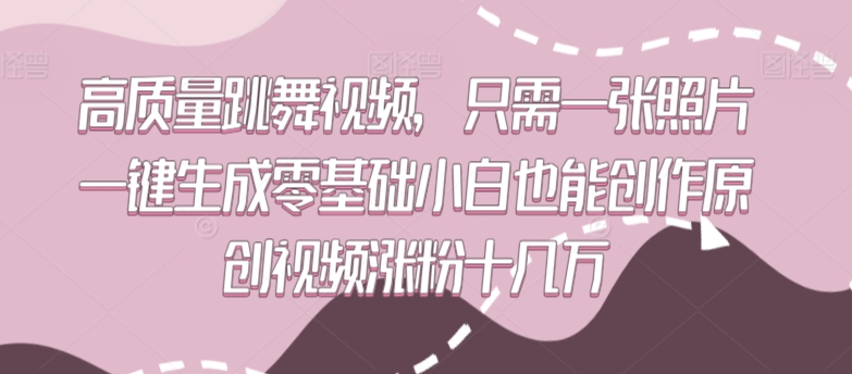 高质量跳舞视频，只需一张照片一键生成零基础小白也能创作原创视频涨粉十几万睿集资源栈-网赚项目-副业赚钱-互联网创业-资源整合睿集资源栈