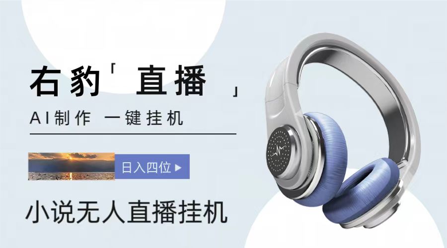 右豹小说无人直播挂机吸金项目，简单易行收益稳定， 月入1000+睿集资源栈-网赚项目-副业赚钱-互联网创业-资源整合睿集资源栈