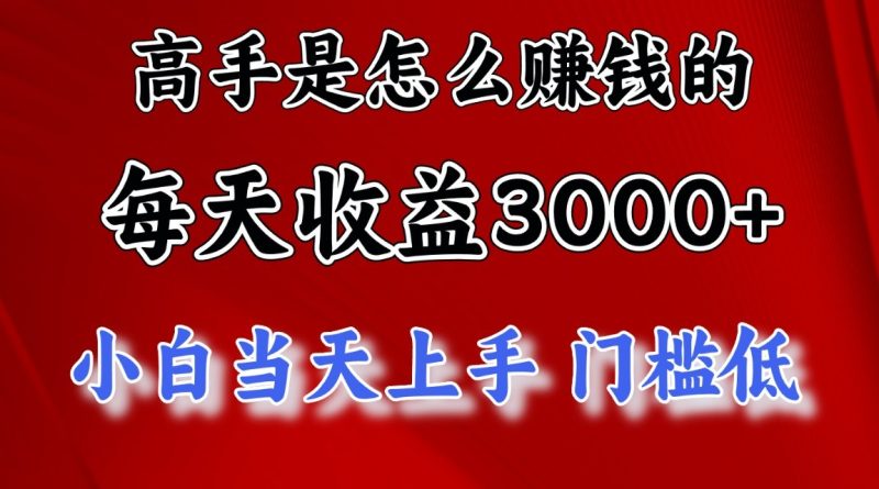 高手是怎么赚钱的，一天收益3000+，闷声发财项目，不是一般人能看懂的睿集资源栈-网赚项目-副业赚钱-互联网创业-资源整合睿集资源栈