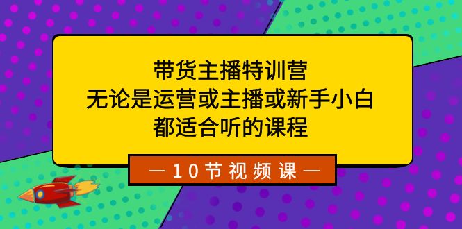 带货主播特训营：无论是运营或主播或新手小白，都适合听的课程睿集资源栈-网赚项目-副业赚钱-互联网创业-资源整合睿集资源栈