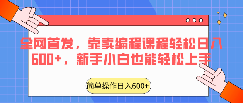 全网首发，靠卖编程课程轻松日入600+，新手小白也能轻松上手睿集资源栈-网赚项目-副业赚钱-互联网创业-资源整合睿集资源栈