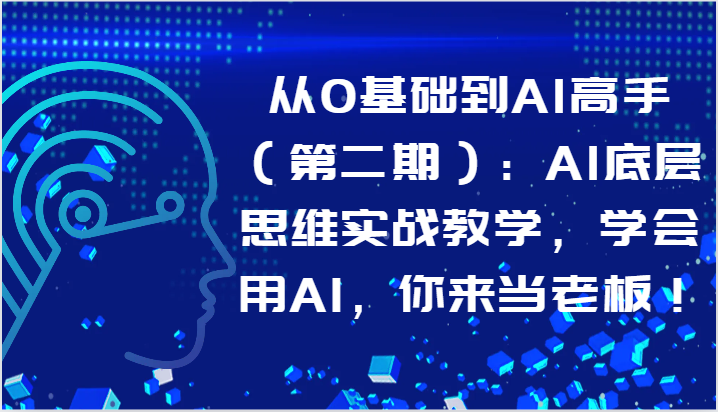 从0基础到AI高手（第二期）：AI底层思维实战教学，学会用AI，你来当老板！睿集资源栈-网赚项目-副业赚钱-互联网创业-资源整合睿集资源栈