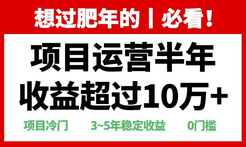 年前过肥年的必看的超冷门项目，半年收益超过10万+，睿集资源栈-网赚项目-副业赚钱-互联网创业-资源整合睿集资源栈