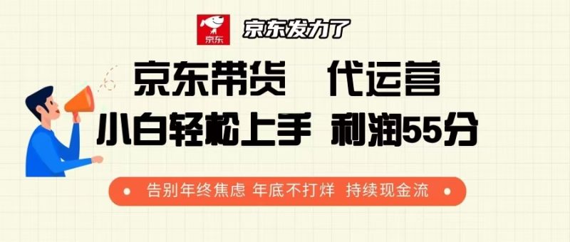 京东带货 代运营 利润55分 告别年终焦虑 年底不打烊 持续现金流睿集资源栈-网赚项目-副业赚钱-互联网创业-资源整合睿集资源栈