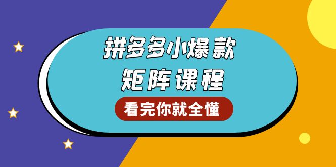 拼多多爆款矩阵课程:教你测出店铺爆款,优化销量,提升GMV,打造爆款群睿集资源栈-网赚项目-副业赚钱-互联网创业-资源整合睿集资源栈