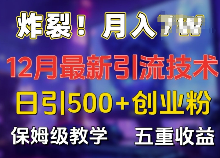 炸裂!揭秘12月最新日引流500+精准创业粉,多重收益保姆级教学睿集资源栈-网赚项目-副业赚钱-互联网创业-资源整合睿集资源栈