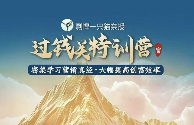 剽悍一只猫-过钱关特训营，学习营销真经 大幅度提高创富效率睿集资源栈-网赚项目-副业赚钱-互联网创业-资源整合睿集资源栈
