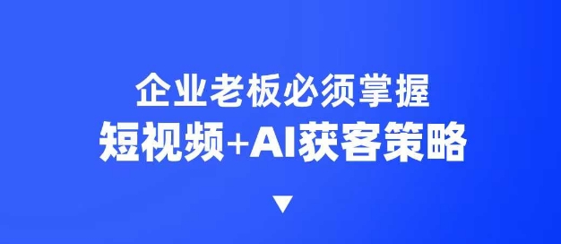 企业短视频AI获客霸屏流量课，6步短视频+AI突围法，3大霸屏抢客策略睿集资源栈-网赚项目-副业赚钱-互联网创业-资源整合睿集资源栈