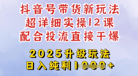 2025全新升级抖音带货玩法，一天纯利四位数，从剪辑到选品再到发布投流，超详细玩法揭秘睿集资源栈-网赚项目-副业赚钱-互联网创业-资源整合睿集资源栈