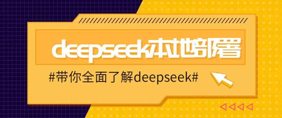 DeepSeek本地部署详细教程，轻松将deepseek部署到你的电脑上睿集资源栈-网赚项目-副业赚钱-互联网创业-资源整合睿集资源栈