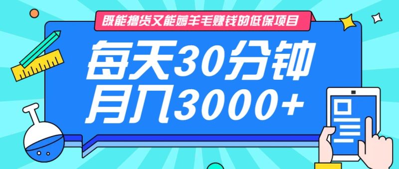 既能撸货又能赚钱的长期低保项目，每天30分钟，多号百分百稳定月入3000+！睿集资源栈-网赚项目-副业赚钱-互联网创业-资源整合睿集资源栈