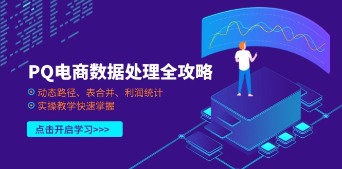 PQ电商数据处理全攻略，动态路径、表合并、利润统计，实操教学快速掌握睿集资源栈-网赚项目-副业赚钱-互联网创业-资源整合睿集资源栈