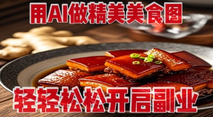 用AI做精美美食图，无需专业设备拍摄，轻轻松松开启副业睿集资源栈-网赚项目-副业赚钱-互联网创业-资源整合睿集资源栈
